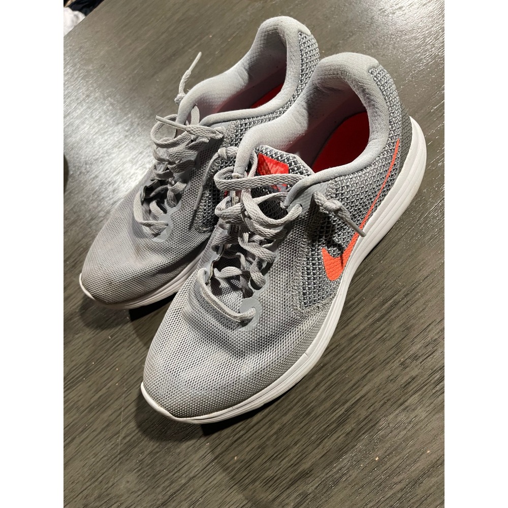 Nike Men Sz 10 Grey Revolution 3 Running Shoes 819303-002 Mesh Athletic Sneakers